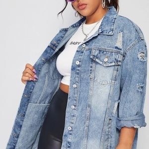 Oversized Destructed Trucker Jacket NEW Size 3X